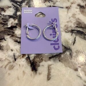Claire’s Sensitive Solutions Silver Hoops- NEW